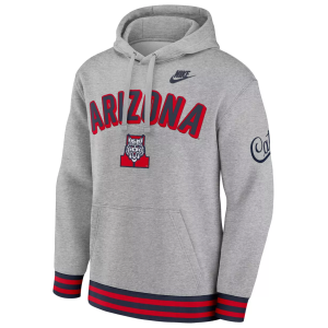 Nike Men's Arizona Wildcats Dark Grey Heather Legacy Retro Hoodie, Small, Gray