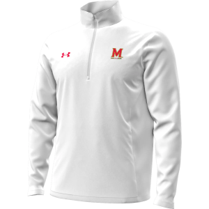 Under Armour Men's Maryland Terrapins White Pro Hybrid Quarter-Zip Jacket, XL