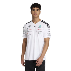 adidas Men's F1 Mercedes Replica Driver Black Jersey, Small, White