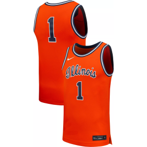 Nike Men's Illinois Fighting Illini Orange Replica Throwback Basketball Jersey, Medium