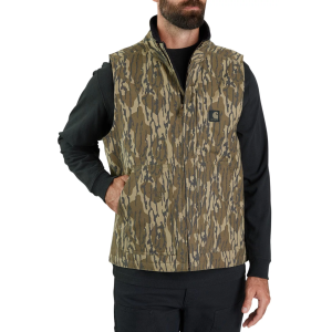 Carhartt Men's Bottomlands Duck Sherpa Lined Vest, Small, Mossy Oak Bottomland Camo
