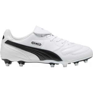 PUMA King Liga FG/AG Soccer Cleats, M9/W10.5, White/Black