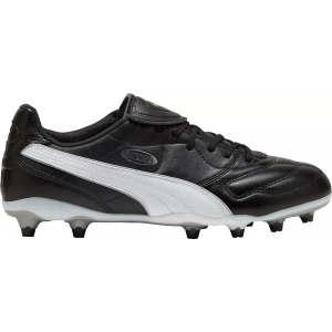PUMA King Liga FG/AG Soccer Cleats, M9/W10.5, Black/Silver