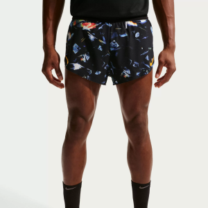 Nike Men's Dri-FIT ADV AeroSwift Printed 2'' Brief-Lined Shorts, Medium, Black