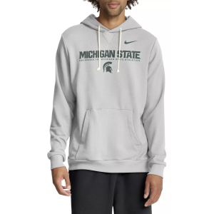 Nike Men's Michigan State Spartans Photon Dust Dri-FIT Standard Issue Pullover Hoodie, Small, White