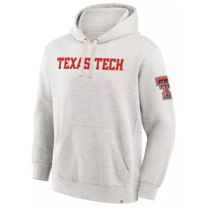 NCAA Men's Texas Tech Red Raiders Oatmeal Heritage Fleece Pullover Hoodie, Small, Tan