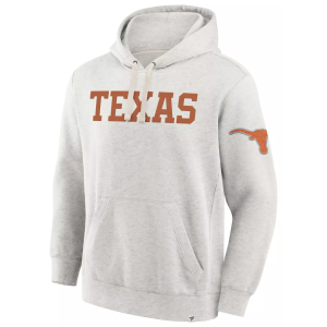 NCAA Men's Texas Longhorns Oatmeal Heritage Fleece Pullover Hoodie, Medium, Tan
