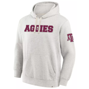 NCAA Men's Texas A&M Aggies Oatmeal Heritage Fleece Pullover Hoodie, Small, Tan