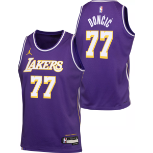 Jordan Youth Los Angeles Lakers Luka Doncic #77 Purple Replica Statement Jersey, Small