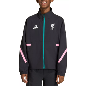 adidas Youth 2025 Liverpool Black Anthem Full-Zip Jacket, Small