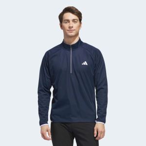 adidas Men's Ultimate365 Durable Water Repellent Wind  1/4 Golf Sweatshirt, XXL, Collegiate Navy/White