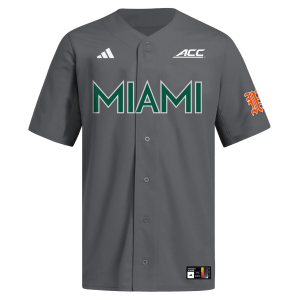 adidas Men's Miami Hurricanes Grey Replica Alternate Shades Baseball Jersey, Medium, Gray