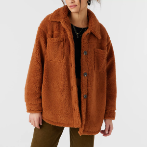 O'Neill Women's Heath Fleece Shacket, Small, Tan