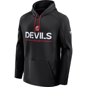 NHL Men's New Jersey Devils Black Rink Poly Fleece Pullover Hoodie, Small