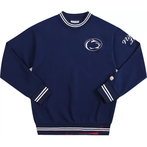 Homefield Adult Penn State Nittany Lions Navy Tri-Stripe Crew Pullover Sweatshirt, Men's, Large, Blue