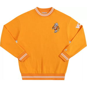 Homefield Adult Tennessee Volunteers Bright Orange Tri-Stripe Crew Pullover Sweatshirt, Men's, XL