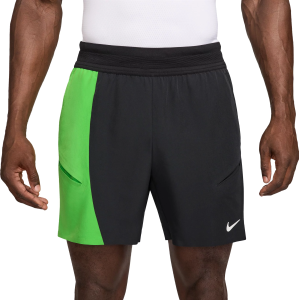 Nike Men's 6" Court Dri-FIT Slam Tennis Short, Medium, Black/Mean Green/White
