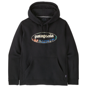 Patagonia Men's '95 Oval Logo Uprisal Fleece Hoodie, XL, Black/Kaleido