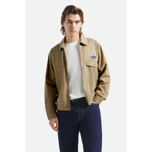BRIXTON Men's Trademark Lightweight Garage Jacket, Medium, Washed Khaki