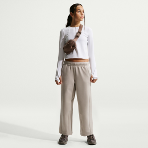 Nike Girls' MAVN High-Rise Therma-FIT Knit Pants, Large, Cream II/Black