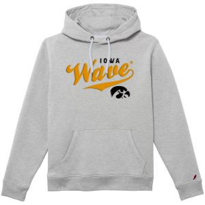League-Legacy Men's Iowa Hawkeyes Vintage Grey Iowa Wave Pullover Hoodie, Medium, Gray