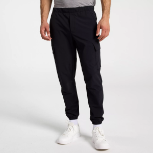 VRST Men's Cargo Outdoor Joggers, Large, Pure Ebony