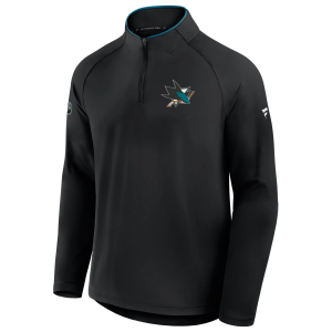 NHL Men's San Jose Sharks Black Rink Train Quarter-Zip Pullover, Medium