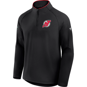NHL Men's New Jersey Devils Black Training Quarter-Zip Pullover, Small