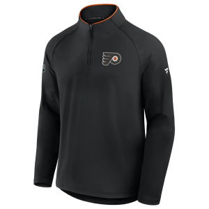 NHL Men's Philadelphia Flyers Black Rink Train Quarter-Zip Pullover, Medium