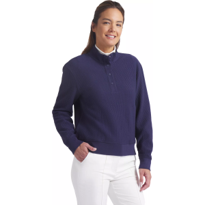 PUMA Women's Boulder Snap Golf Pullover, XS, Deep Navy