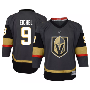 NHL Youth Vegas Golden Knights Jack Eichel #9 Breakaway Grey Alternate Replica Jersey, L/XL, Gray