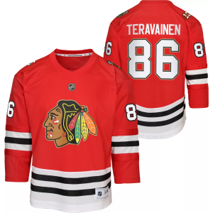 NHL Youth Chicago Blackhawks Teuvo Teravainen #86 Breakaway Centennial Red Replica Jersey, Small/Medium