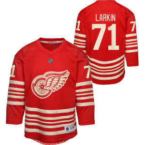 NHL Youth Detroit Red Wings Dylan Larkin #71 Breakaway Centennial Alternate Replica Jersey, Small/Medium