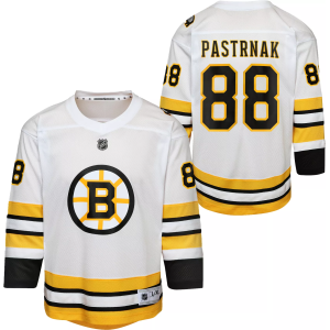 NHL Youth Boston Bruins David Pastrnak #88 Breakaway White Away Replica Jersey, Small/Medium