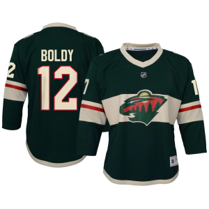 NHL Boys' Minnesota Wild Matt Boldy #12 Breakaway Green Home Replica Jersey, L/XL