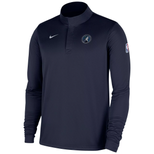Nike Men's Minnesota Timberwolves Navy On Court Staff 1/4 Zip Pullover, Small, Blue