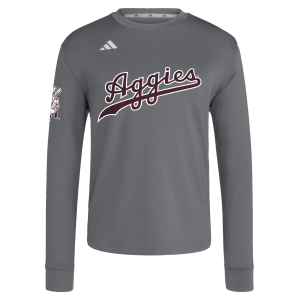 adidas Men's Texas A&M Aggies Dark Gray Dugout Crewneck Sweatshirt, XL