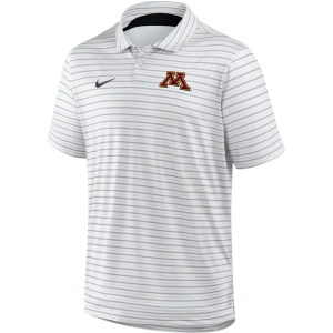 Nike Men's Minnesota Golden Gophers White Tour Stripe Polo, XL