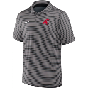 Nike Men's Washington State Cougars Grey Tour Stripe Polo, Small, Gray
