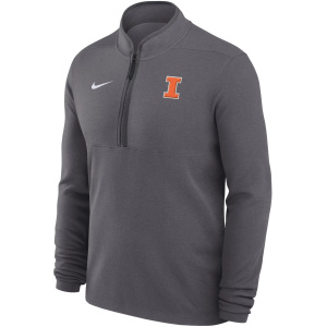 Nike Men's Illinois Fighting Illini Grey 1/4 Zip Jacket, Small, Gray