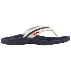 OluKai Women's Ohana Palua Sandals, Size 5, White Sand/Americana