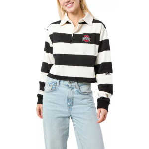 Hype And Vice Hype and Vice Women's Ohio State Buckeyes Striped Rugby Polo, Medium, Black - $82.00 at DICK'S Sporting Goods