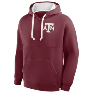 NCAA Men's Texas A&M Aggies Classic Maroon Quarter-Zip Hoodie, Medium, Red
