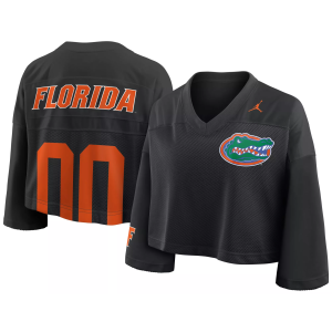 Jordan Women's Florida Gators Black Cropped Replica Jersey, Large