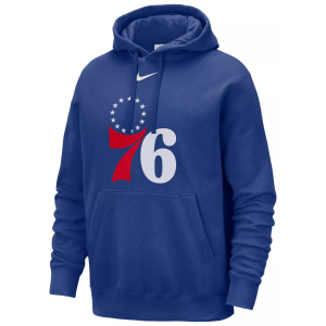 Nike Men's Philadelphia 76ers Blue Logo Club Pullover Hoodie, Small