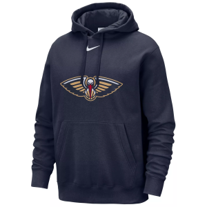 Nike Men's New Orleans Pelicans Navy Logo Club Pullover Hoodie, Small, Blue