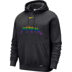 Nike Adult 2025-26 City Edition Denver Nuggets Club Logo Hoodie, Men's, Small, Black