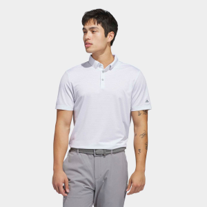 adidas Men's Ultimate365+ Pencil Stripe Climacool Golf Polo, XXL, White/Wonder Sage S26