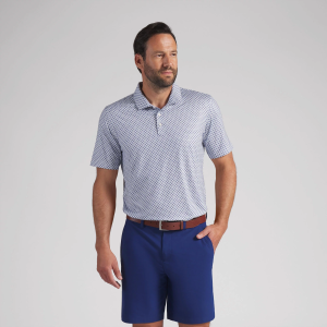 Puma PUMA Men's MATTR Clover Golf Polo, XXL, Warm White/Blue Jewel - $60.00 at DICK'S Sporting Goods