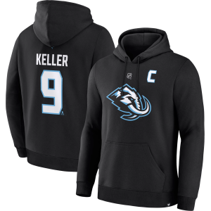 NHL Men's Utah Mammoth Clayton Keller #9 Black Hoodie, Small